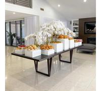 10 pièces colonne blanche Dessert Table Banquet centre commercial vitrine pièce maîtresse allée décors fleur Vase fête gâteau Fruits support S 5 stand 5 trays
