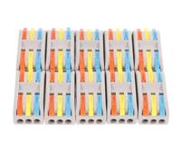 10 Pièces Connecteur Électrique à Levier 32 A 3 Entrées 3 Sorties 600 V | Installation sans Outil, Conducteurs Cuivre et Câbles Rigides de 0,08 à 40 Mm², pour Boîtes de Dérivation