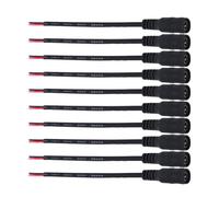 10 Pièces Connecteur Jack Femelle 5,5*2,1mm 12V Câble Raccordement caméra | Cuivre et PVC Noir, Branchement Rapide, Compatible Bandes LED, Systèmes de Sécurité Domestique et Projets DIY