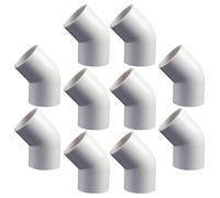 10 Pièces Connecteur PVC Coudé 45 Degrés à 2 Voies pour Support | PVC Blanc, Jonction Centrale, Usage pour Étagères et Structures de Jardin, Pièce Pratique Solide