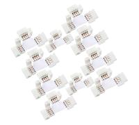10 Pièces Connecteur T 5050 10mm, Raccord D’angle sans Soudure | Nylon et Cuivre, Branchement Rapide 4 Broches, Compatible Bandes Flexibles 5050 5630, Éclairage sous Meuble
