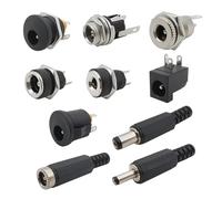 10 pièces connecteurs cc 5.5x2.1mm 3.5x1.3mm prise d'alimentation cc mâle femelle prise Jack écrou montage sur panneau connecteur adaptateur d'alimentation cc 5.5*2.1 Type A 10Pcs
