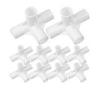 10 Pièces Connecteurs D'étagères Modulaires Plastique Blanc 16mm | Joint Coudé à 90 Degrés, Montage Rapide, pour Tubes et Rayonnages de Chambre