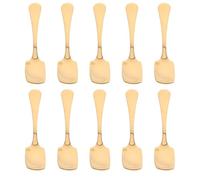 10 Pièces Cuillère à Tête Carrée Mini en Acier Inoxydable 304 | Finition Polie, Usage Précis et Facile à Nettoyer, Format Portable pour Pauses Thé au Bureau et Voyage
