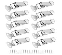 10 pièces de loquets à bascule à ressort avec loquets à tension, loquet à boucle à bec de canard en acier inoxydable, loquets à levier de 56 mm, clips de serrage pour tiroir, armoire, boîtier, boîte à