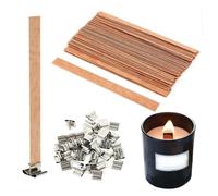 10 pièces de Mèches de bougie en bois pour bougies d'aromathérapie faites maison avec base, décoration de pièce, cadeaux bois