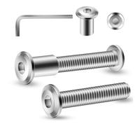 10 pièces de vis de raccordement M8 x 50 mm, vis à douille, vis de meubles, connecteur de meubles, connecteur d’armoire pour meubles, armoires (10 x vis de meubles, 10 x douille à écrou, 1 x clé
