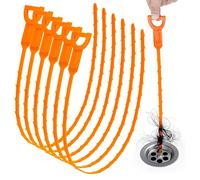 10 pièces Déboucheur de drain en forme de serpent, débloque efficacement les drains bouchés par les cheveux. Agent de nettoyage idéal pour les éviers, les cabines de douche et les baignoires - flexibl