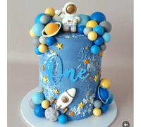 10 pièces Décorations de gâteau sur le thème de l'espace, astronaute, fusée, étoile, décorations de gâteau, convient pour décorer les gâteaux, les cupcakes, les pâtisseries et autres aliments de fête,