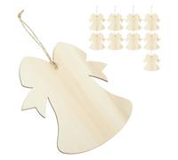 10 Pièces Découpages de Noël en Bois, Pendentifs Vierges | Surface Lisse Poncée, Trou Discret Suspendre, Beige , Léger, pour Ateliers Créatifs et Vitrines