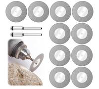 10 Pièces Disque Diamant De Coupe 40mm, Mini Disques Diamant Avec 2 Pièces Mandrins Rotatifs Coupe Précise Verre Pour Bricolage Fabrication Artisanale Métal Verre Carrelage Céramique Bois Porcelaine