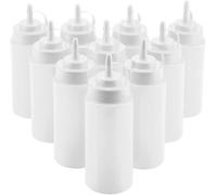 10 pièces Distributeur de condiments en plastique sauce bouteille, Ensemble bouteille à presser ensemble, 460ml