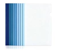 10 Pièces Dossier de Reliure A4 avec Baguette Coulissante, Protège-Document Transparent en Plastique PP pour Rapport de Stage, CV et Bureau - Dégradé de Bleu Pastel (5 Couleurs)
