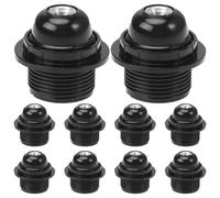 10 Pièces Douille de Lampe E26 Ronde en Bakélite | Bornes à Vis, Câble 0,5 à 2,5 Mm², pour LED et Fluocompactes, Noir