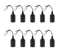 10 Pièces Douille de Lampe E27 Support D'ampoule 4A 250V Douille de Lampe | Douille de Rénovation de Chantier avec Câble Douille de Lampe Suspension pour Ampoules à Lncandescence LED (Max. 60W) - Noir