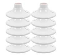 10 Pièces Douille E27 en Bakélite, Culot à Vis Plat | Blanc, Installation Simple, Grosse Capacité Lumineuse, pour Plafond, Remplacement de Lampe, Usage Intérieur