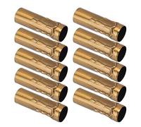 10 Pièces E14 Couvercles De Douille De Bougie, Tube Métallique Lustre Lumière Couvre Capuchon De Douille De Lumière Couvre-Douille En Forme De Bougie Bougie Lampe Titulaire Tube 25x80mm (Cuivre Or)