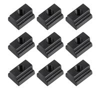 10 Pièces Écrou Coulissant T M8 en Acier au Carbone Noir | Bloc Écrou T, Finition Oxyde Noire, Liaison Profils Aluminium, Usage Atelier et Sécurisation Extérieure