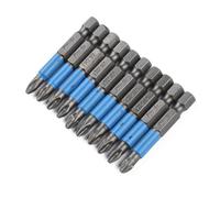 10 Pièces Embout de Tournevis Ph2 Acier Bleu 50mm Anti Glissement | Rainures Antidérapantes, Meilleure Prise Tête de Vis, Résistance au Torsion, pour Drill et Extensions