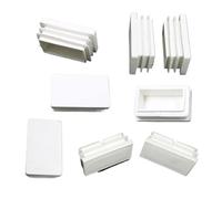 10 pièces en Plastique Blanc Rectangle obturateur Embout Tube Tuyau boîte Section Inserts Bouchon bonde 10x20-100x200mm Chaise Jambe Cache-poussière (Couleur : 25x70mm, Taille : 10pcs)