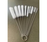 10 pièces Ensemble de brosses de nettoyage multifonctionnelles - Brosse à paille de tasse, brosse à long manche, petite brosse, brosse de nettoyage de verre, brosse à tube à essai, brosse à tasse fine