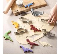 10 pièces Ensemble de découpoirs à biscuits en forme de dinosaure, moule à gâteau pour gâteaux d'anniversaire de dinosaure, biscuits et sandwiches, découpoir à pâtisserie, moules à biscuits, ustensile
