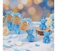 10 pièces Ensemble de faveurs de fête avec bougie ours et carte de remerciement, pack de cadeaux de fête multi-pièces, ensemble cadeau de célébration pour nouveau-né, faveurs de baby shower et cadeaux