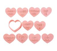 10 pièces ensemble de moules à biscuits fonctionnels je t ' tampon à biscuits stable en différentes langues pour les anniversaires outil de cuisson de la Saint-Valentin