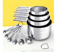 10 Pièces/ensemble De Tasses À Mesurer En Acier Inoxydable, Cuillères Et Bols De Mélange Pour La Cuisine Et La Pâtisserie, Outils De Cuisine Taille UniqueAcier inoxydable
