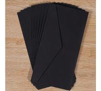 10 pièces Ensemble d'enveloppes et de cartes en papier noir - Élégantes invitations de mariage, cartes de vœux, cartes postales, fournitures de bureau, papeterie pour l'envoi postal, les fêtes Taille 