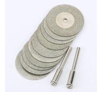 10 pièces/ensemble disques de coupe 30mm + 2 arbre d'arbre lame de coupe foret accessoires Dremel outil rotatif coupe Abrasive pierres précieuses en métal