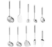 10 pièces Ensemble ustensiles de cuisine en acier inoxydable Ustensiles de Cuisine inox Ustensiles de