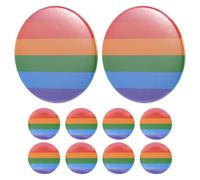 10 Pièces Épingles Décoratives Célébration, Badge Soutien | Boutons Ronds Arc-en-ciel, Usage sur Vêtement, Célébration et Mois la Fierté, Lot Unique