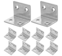 10 Pièces Équerre D’angle 90 Degrés en Acier Inoxydable 304 | Argenté, Montage Facile et Réutilisable, Stabilité Renforcée, Usage Large pour Meubles et Supports