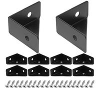 10 Pièces Équerre D'angle Renforcée Noire en Acier Laminé à Froid | Support Stable, Pose Simple, Anti-rouille, pour Tête et Pied de Lit, Bois et Assemblage D'angle
