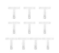 10 Pièces Équerre de Fixation Plate en T en Acier Inoxydable, 80 | Plaque de Réparation Argentée, Soudure Soignée, Montage Simple, Usage en Assemblage et Renfort