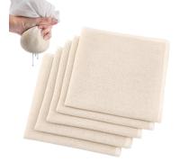 10 Pièces Étamine Alimentaire pour Fromage, Jus, Tofu, Lait de Noix, Thé | Réutilisable et Lavable Mousseline Alimentaire 50 x 50cm Non Blanchi Tissu Filtrant en Coton et Lin Ourlé Résistant