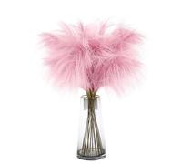 10 Pièces Fausse Herbe de Pampa Décor 29,5 Pouces Tiges d'herbe de Pampa Artificielles Moelleuses Grand Bouquet d'herbe de Pampa Séchée pour Vase de Sol Décoration de Fête de Mariage à la(Rose)