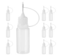 10 Pièces Flacon Applicateur 10ml à Embout Fin | PP et Acier Inoxydable, Bouchon à Aiguille, Application Précise et Portable, Usage Créatif ou Couture