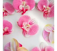10 pièces Fleurs d'orchidée Phalaenopsis artificielles, bouquet de mariée, décoration de la Saint-Valentin, décoration de mariage, matériaux pour couronnes DIY, corsage de poignet de mariée, décoratio