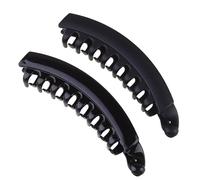 10 Pièces Grosse Pince à Cheveux Banane Noire à Dents et Ressort | Plastique et Résine, Maintien Ferme, Usage Maquillage et Travail, Style Chic, Lot Pratique