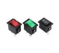 10 pièces KCD1 série 2/3/4 interrupteurs à bascule 15mm x 21mm noir rouge vert 6A/250V 10A/125V(Red Light 4Pin,300 PCS)