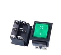 10 pièces KCD4 interrupteur à bascule vert 6 broches en forme de bateau 16A 250V lampe à lumière verte bouton poussoir sélecteur électrique marche-arrêt