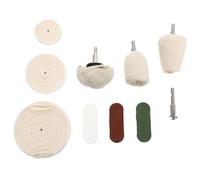 10 Pièces Ki T de Polissage Roue de Meule, Ensemble Conique | Lot, Blanc, Tissu Roue et Cire de Polissage, Haute Efficacité, Fort Effet