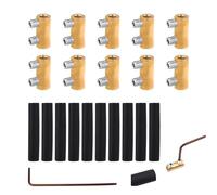 10 Pièces Kit d'écrous de connecteur de fil de calibre 10 AWG, Laiton Épissure Borne de Connexion de Câblage Rapide Étanche 80 A Connecteur de Circuit avec Vis et Tube Thermorétractable