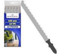 10 Pièces Lame Scie Sauteuse 100 mm 10 TPI Ciseau Ascendant | Lames Scie Sauteuse Fabriqué en Acier au Carbone Trempé HCS 65Mn -MONTERAL