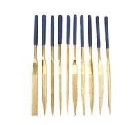 10 Pièces Lime Diamantée à Aiguille pour Sculpture du Bois, Jeu | Acier au Carbone Émeri, Formes Plates et Rondes, pour Bricolage, Réparation, Ébavurage et Travaux Professionnels