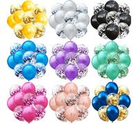 10 pièces/lot 12 pouces rouge rose or confettis ballons en Latex fête d'anniversaire métallique noir ballon hélium boule décor de fête de mariage Rosegold A