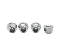 10 Pièces M3 M4 M5 M6 M8 Blanc Zinc Acier Nylon Insertion Bride Hexagonale Autobloquant Écrou De Verrouillage Nylock Contre-écrou(M4 10pcs)