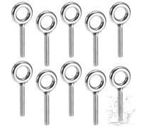 10 Pièces M8 Boulons Àœil Filetage Mâle, Vis Oeil Inox, Boulon À Oeil | Anneau a Visser Levage, Boulon a Oeil M8*60, Piton Inox pour Fixation, Suspension, Utilisation Intérieure, Extérieure